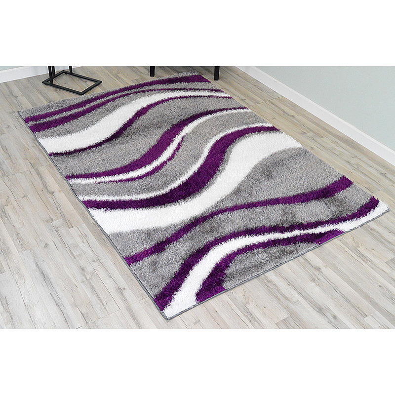 Orren Ellis Wold Abstract Gray/Purple Area Rug Wayfair